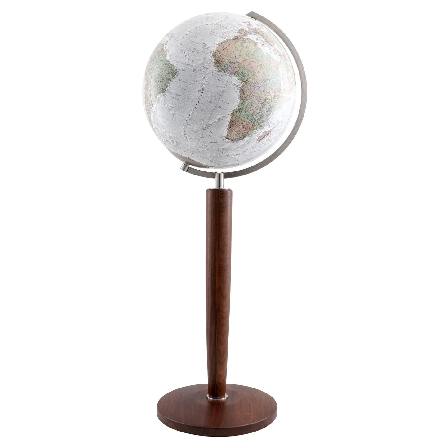 Columbus DUO ALBA Standglobus Khan D 51 cm Kristallglas u. Nussbaum Säulenfuß