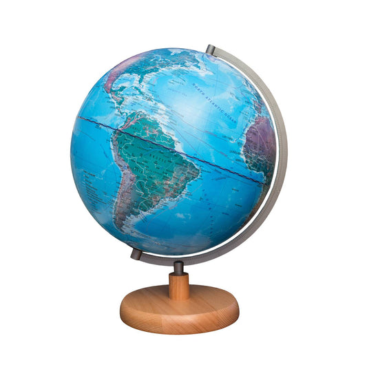 Magellan Mora Leuchtglobus 30cm geografisch - Holzfuß Buche, LED-Beleuchtung